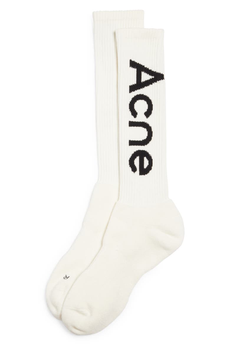 Studios Logo Socks, Main, color, OFF WHITE