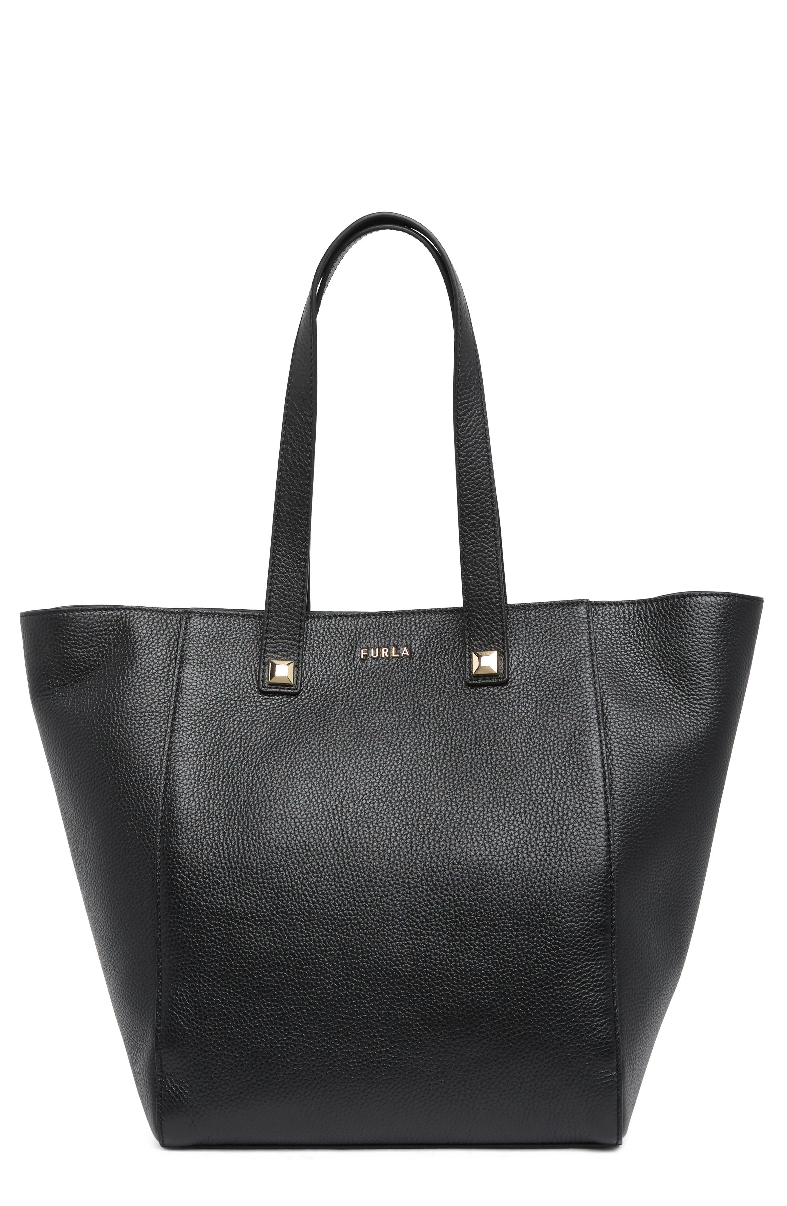 Furla Afrodite Double Handle Leather Tote Bag, Main, color, 