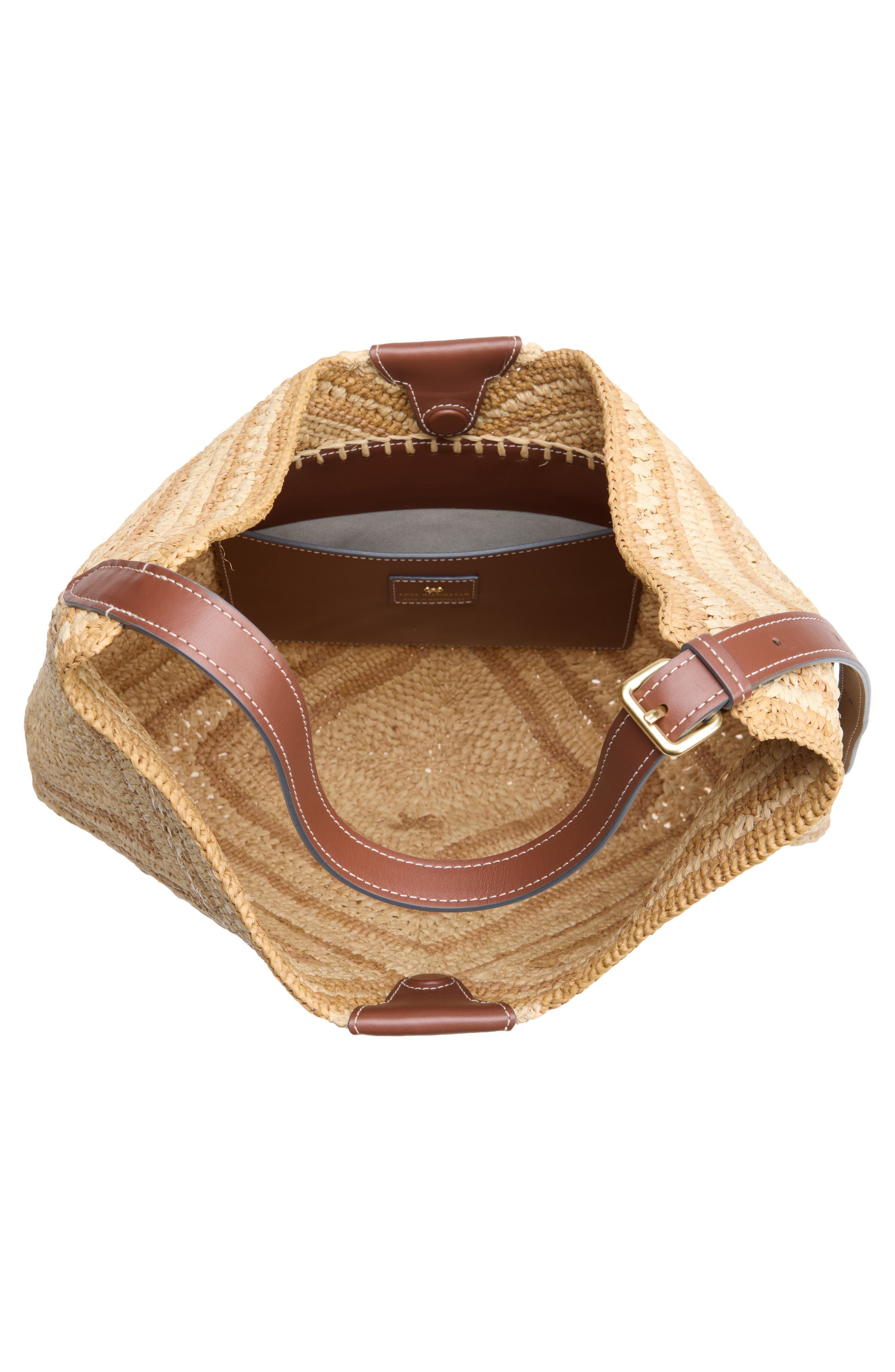 Raffia Bow Shoulder Bag, Alternate, color, NATURAL