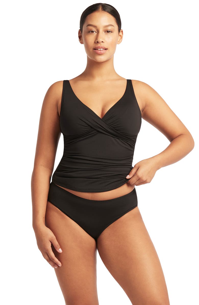 Sea Level Cross Front Tankini Top, Alternate, color,