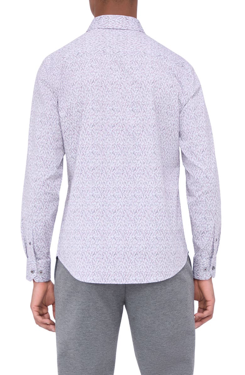 Bugatchi Jimmy OoohCotton<sup>®</sup> Abstract Print Button-Up Shirt, Alternate, color, Cabernet