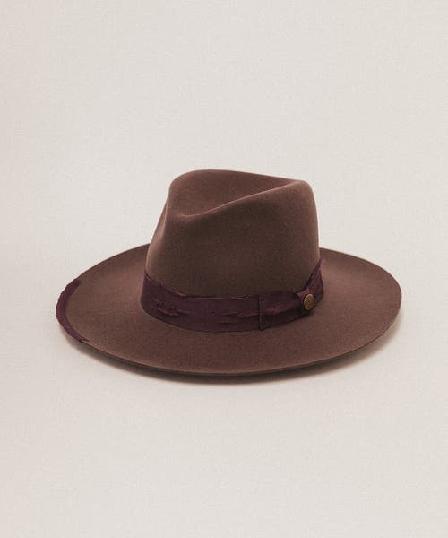 Two Roads Hat Co. Delmar Distressed Felt Fedora In Mulberry