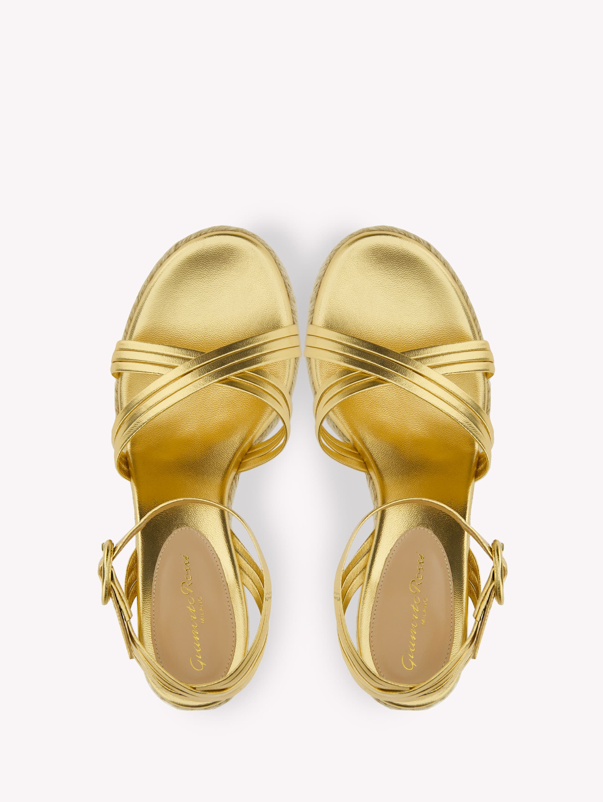 Gianvito Rossi Lianne Beach Espadrillas, Alternate, color, Gold Nappa