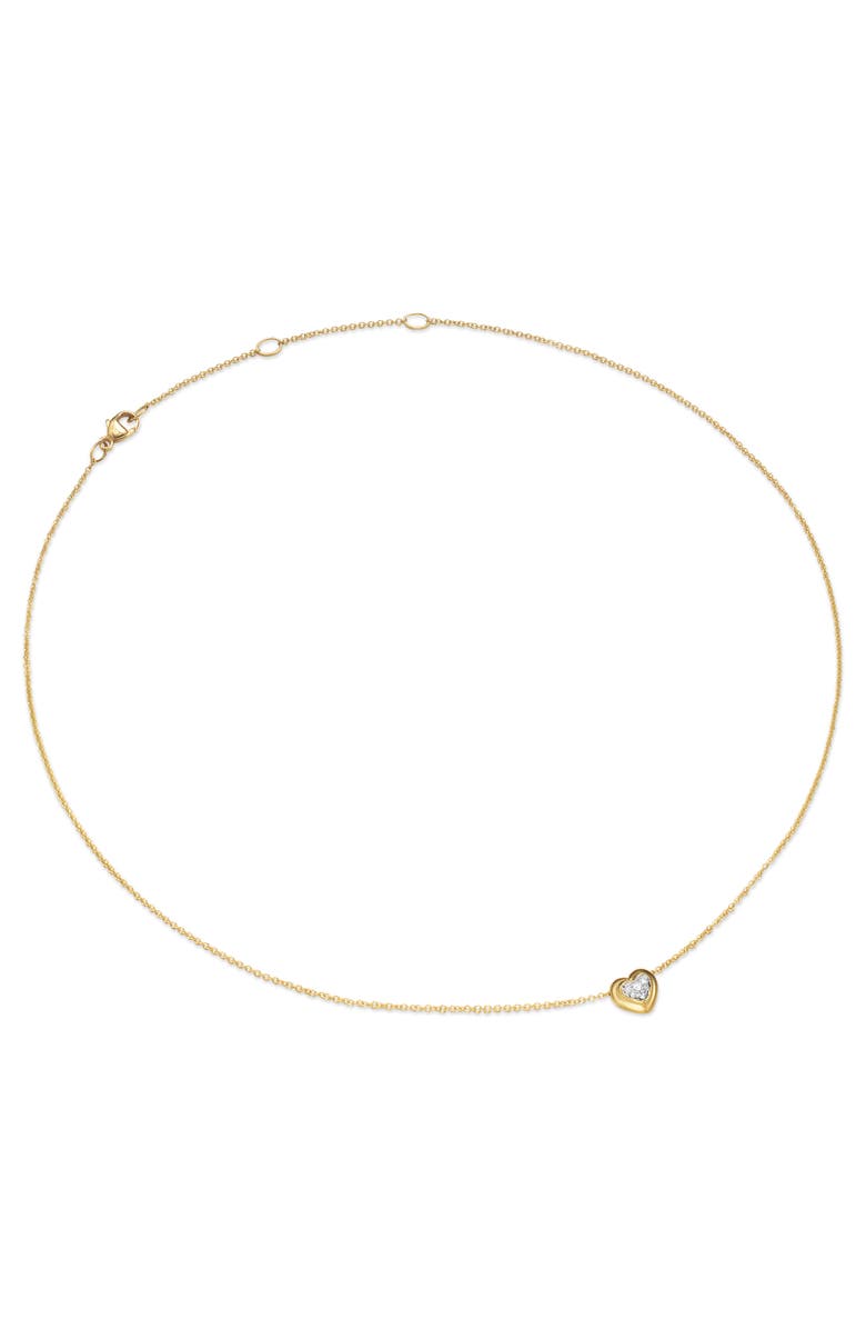 David Yurman Diamond Puffy Heart Pendant Necklace, Alternate, color, 18K Gold