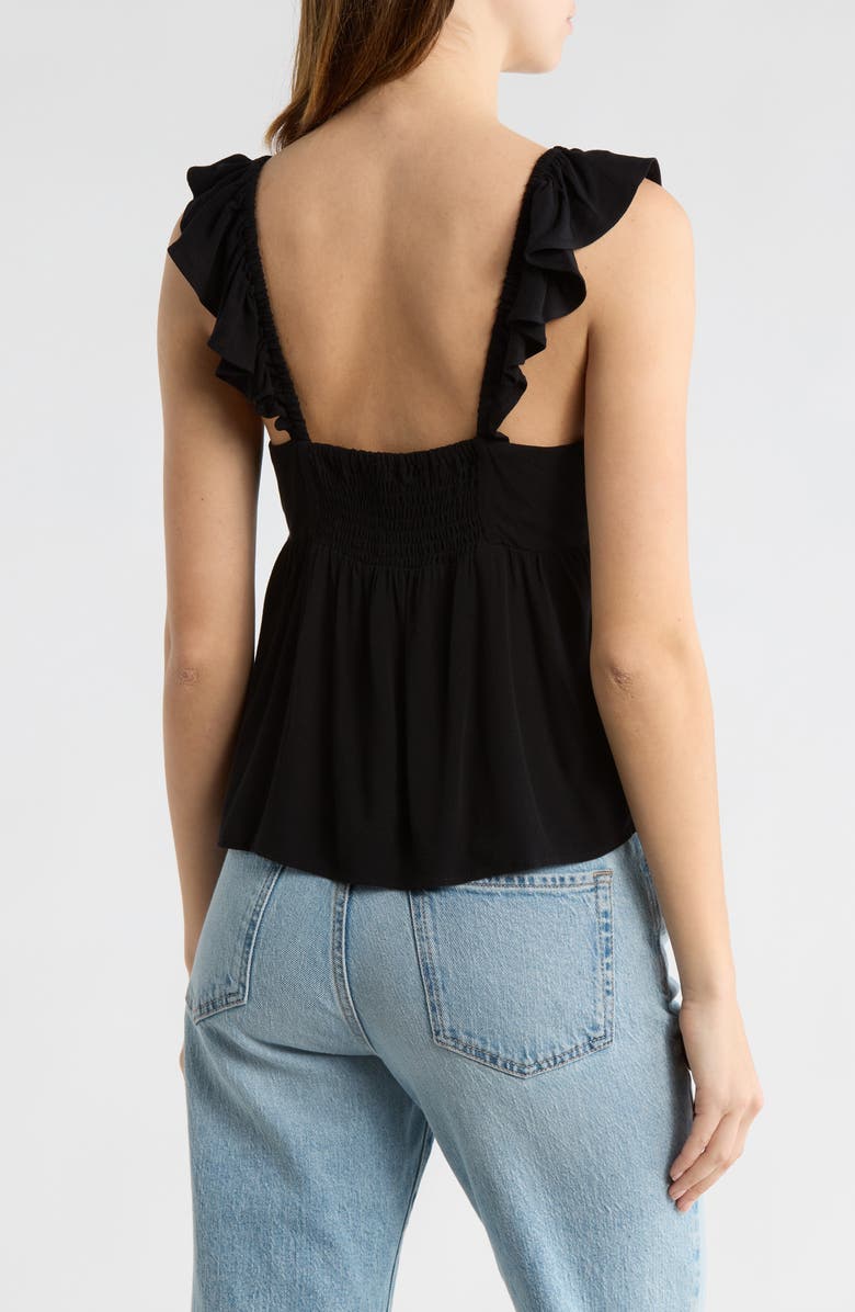Abound Flutter Sleeve Babydoll Tank Top, Alternate, color, Black