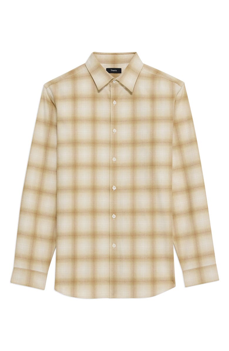 Theory Irving Fade Flannel Shirt, Alternate, color, Natural Multi