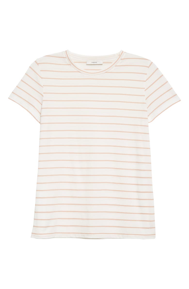 Vince Essential Stripe Pima Cotton Crewneck Tee, Alternate, color,