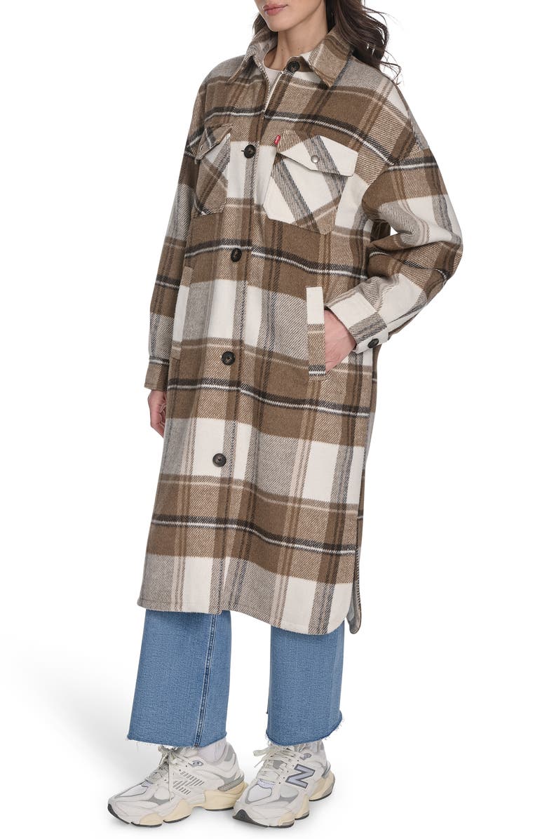 Levi's Longline Shacket, Alternate, color, Brown Multi