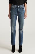 Mavi Jeans New York Raw Hem High Waist Ankle Straight Leg Jeans