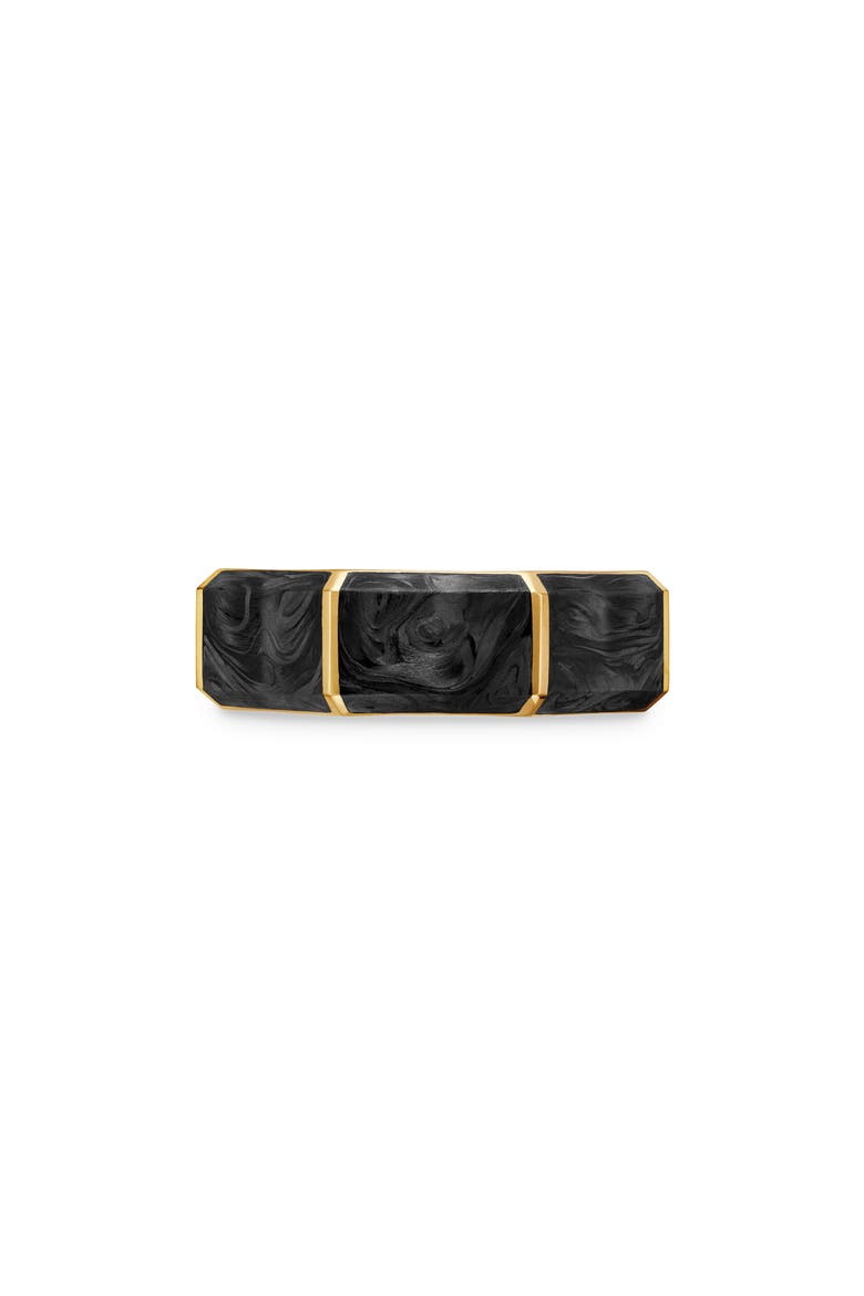 Faceted Forged Carbon Band Ring, Main, color, YELLOW GOLD