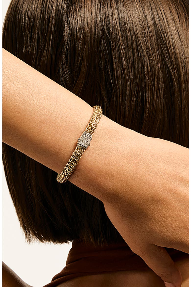 Icon Bracelet, Reversible, Gold, Silver, Diamonds, 6.5mm, Alternate, color, SILVER AND GOLD
