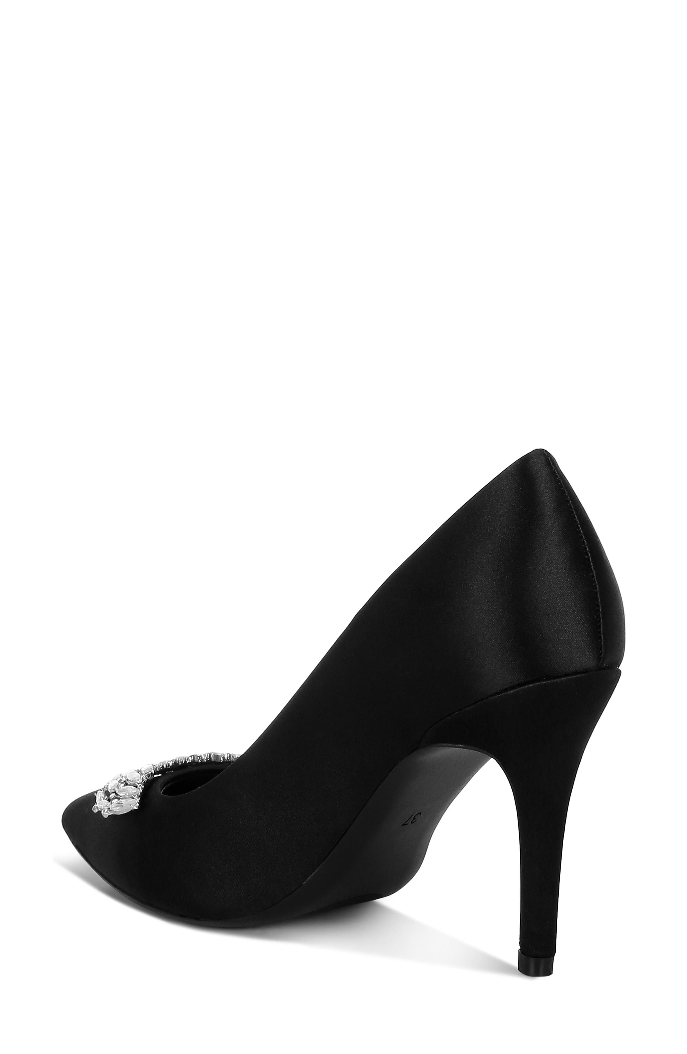 Rag & Co Rhodolia Diamente Brooch Pump, Alternate, color, Black