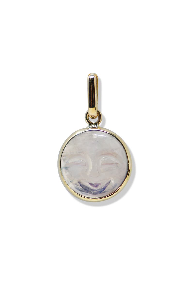 Anzie Classique Carved Moonstone Face Pendant, Main, color, White