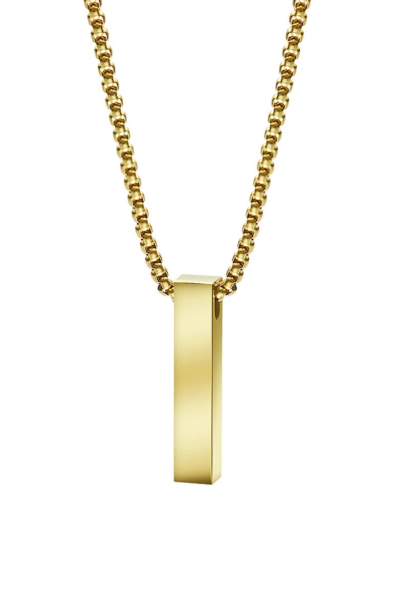 Men's Vertical Bar Pendant Necklace, Main, color, GOLD