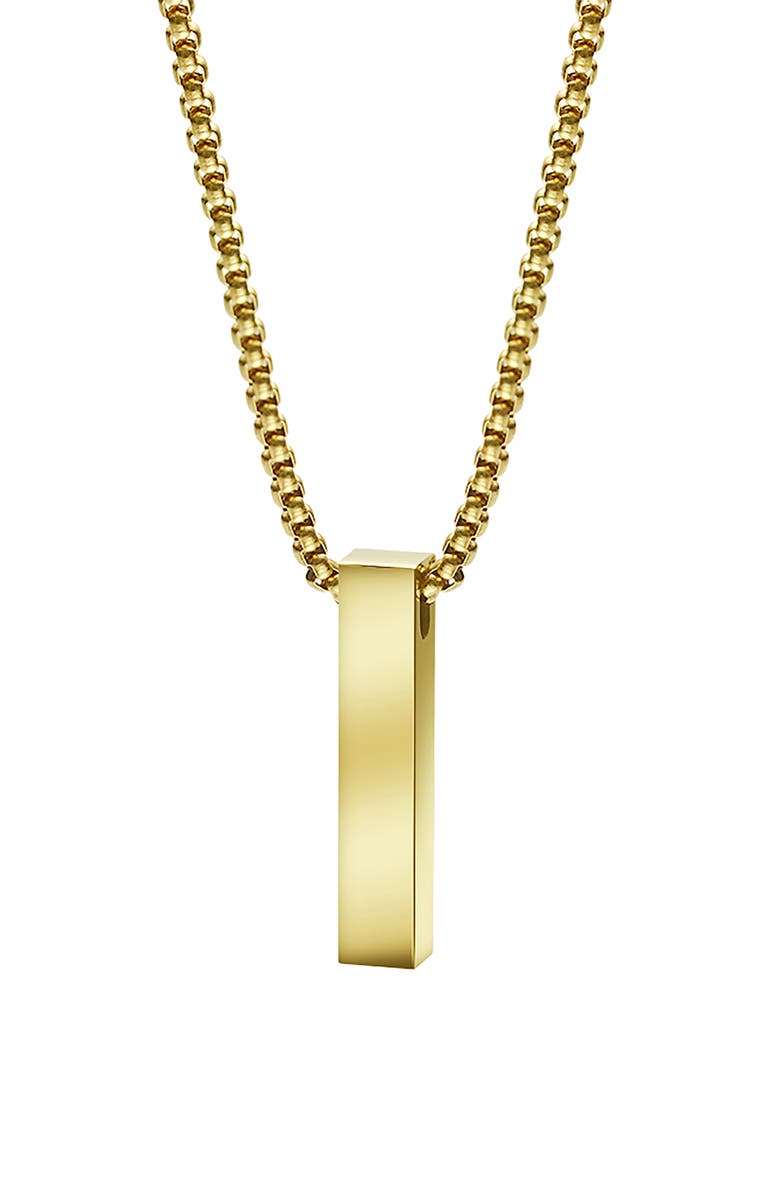 VAN HEUSEN Men's Vertical Bar Pendant Necklace, Main, color, Gold