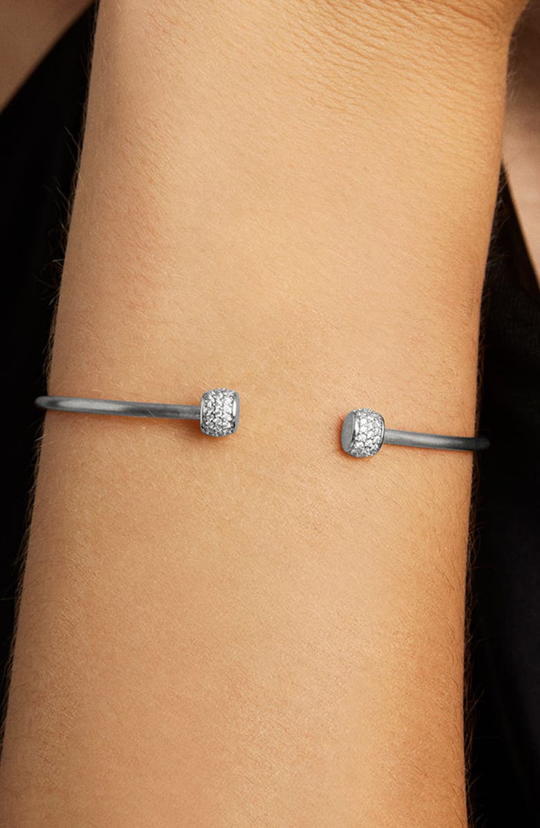 Dean Davidson Juliette Pavé Twist Bangle, Alternate, color, White Topaz/ Silver