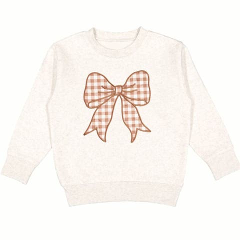 Gingham Bow Patch Sweatshirt (Baby, Toddler, Little Kid & Big Kid)