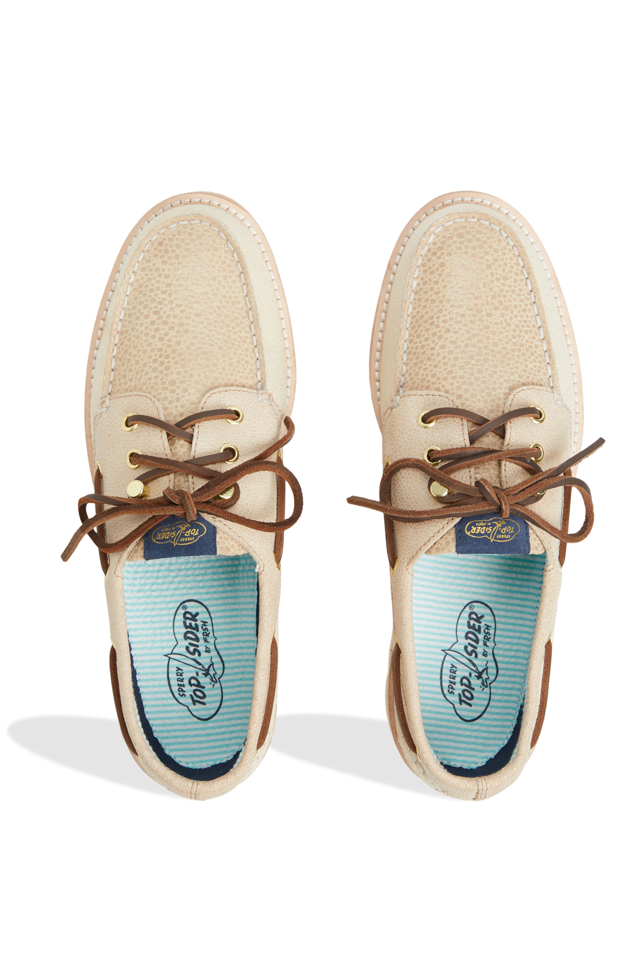 Sperry Authentic Original<sup>™</sup> 3-Eye Lug Sole Boat Shoe, Alternate, color, Medium Beige