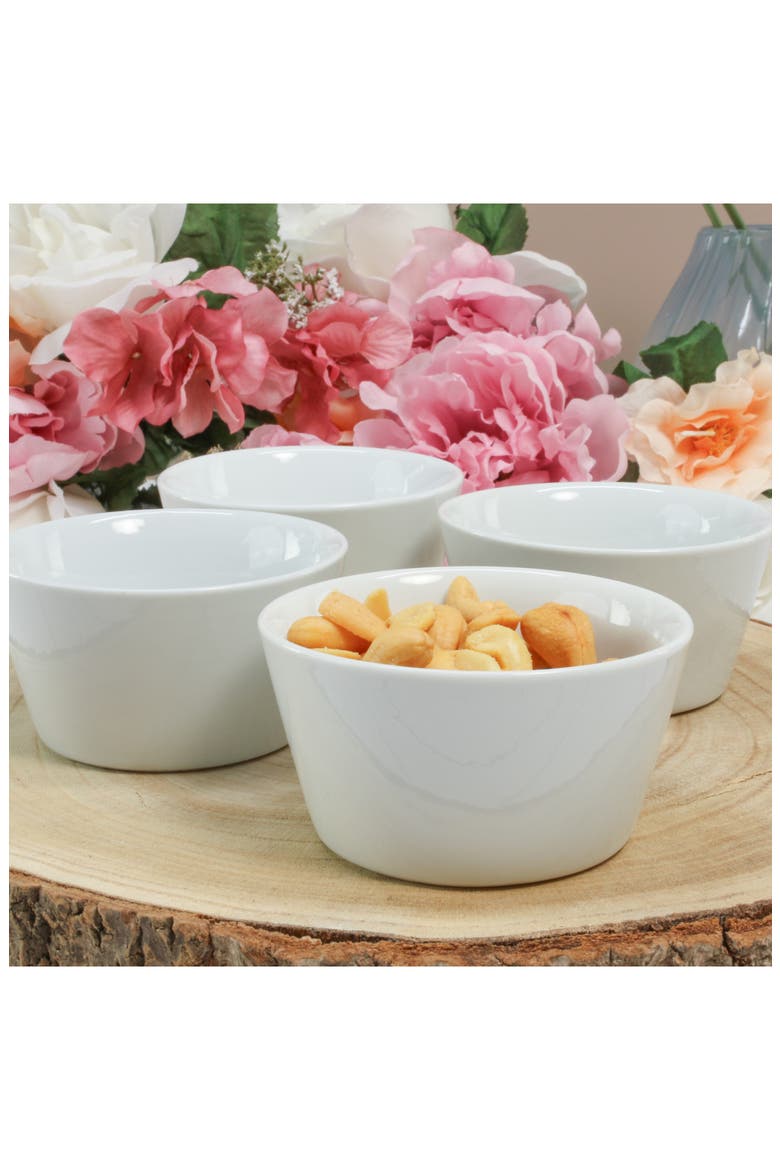 Oslo Set of 4 Ramekins, Alternate, color, WHITE