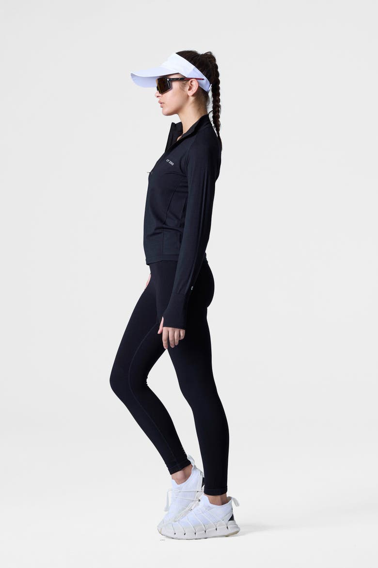 Tech Merino Classic Fit Half Zip Long Sleeve Base Layer, Alternate, color, Black