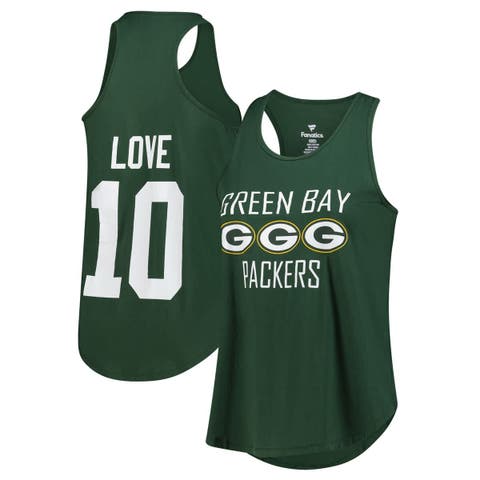 Women's Fanatics Jordan Love Green Green Bay Packers Plus Size Name & Number Tank Top