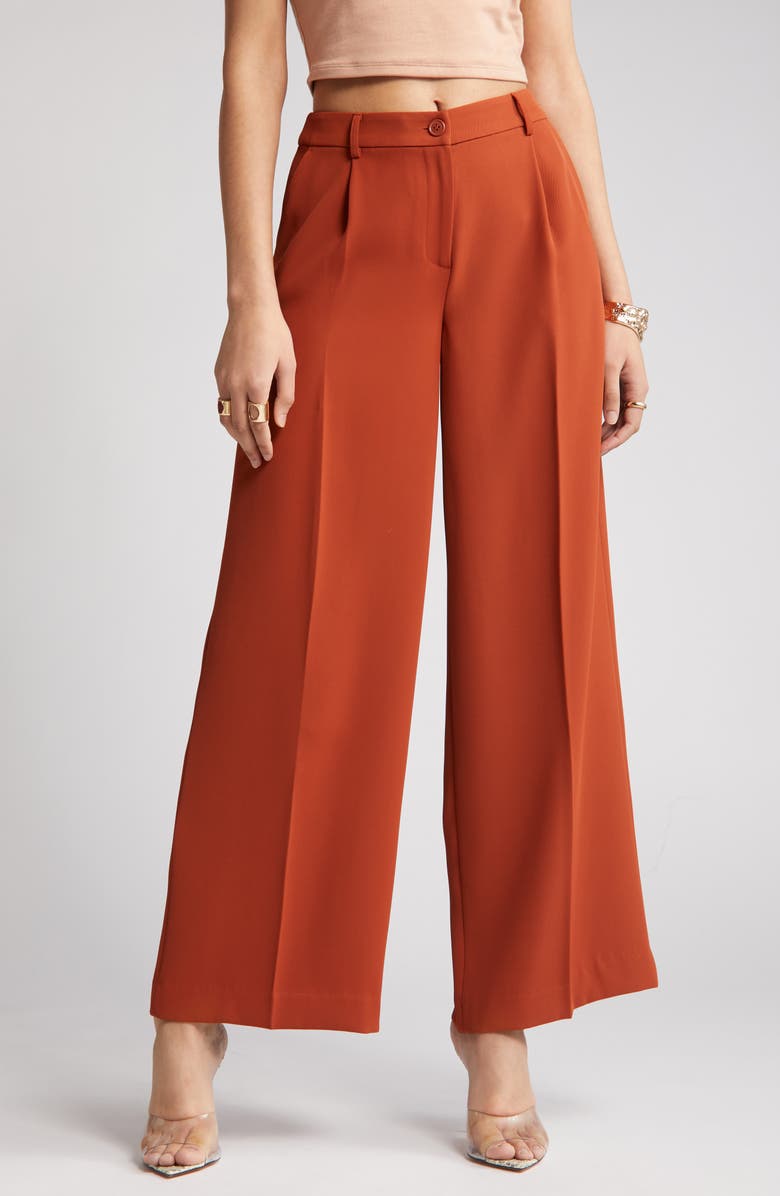 Open Edit Tailored Wide Leg Pants, Alternate, color, 