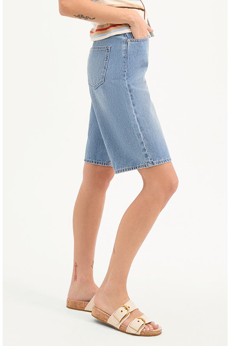 Denim Bermuda Shorts, Alternate, color, SILVERWOOD BLUE