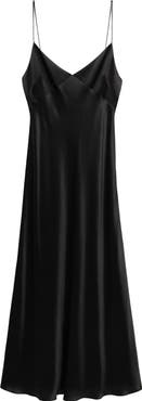 MANGO Silk Blend V-Neck Midi Dress