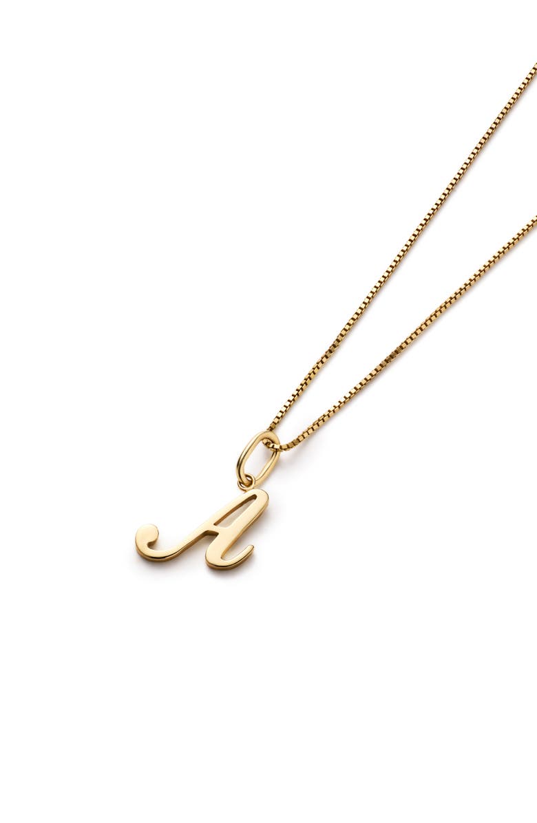 Ana Luisa Solid Yellow Gold - Script Letter Necklace, Alternate, color, G