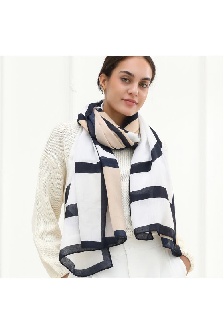 The Kimberly Lightweight Scarf, Main, color, Black/White