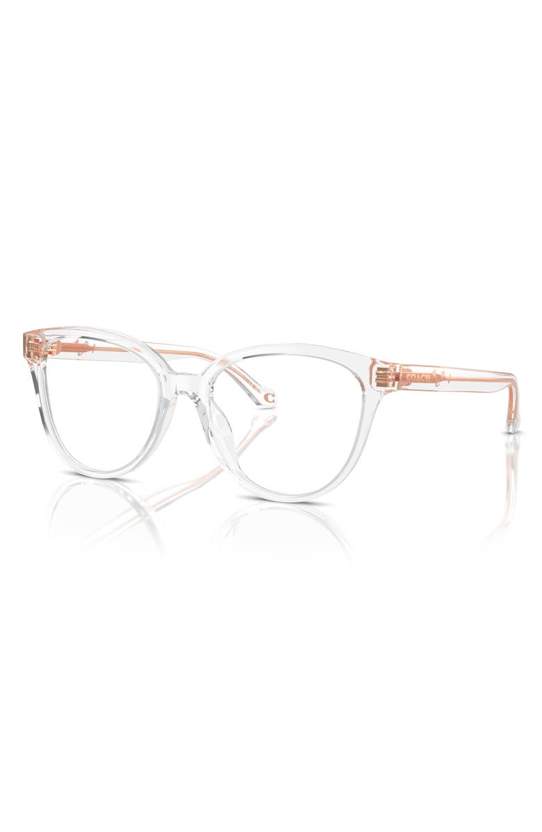 COACH 53mm Irregular Optical Glasses, Alternate, color, Transparent Clear / Demo Lens