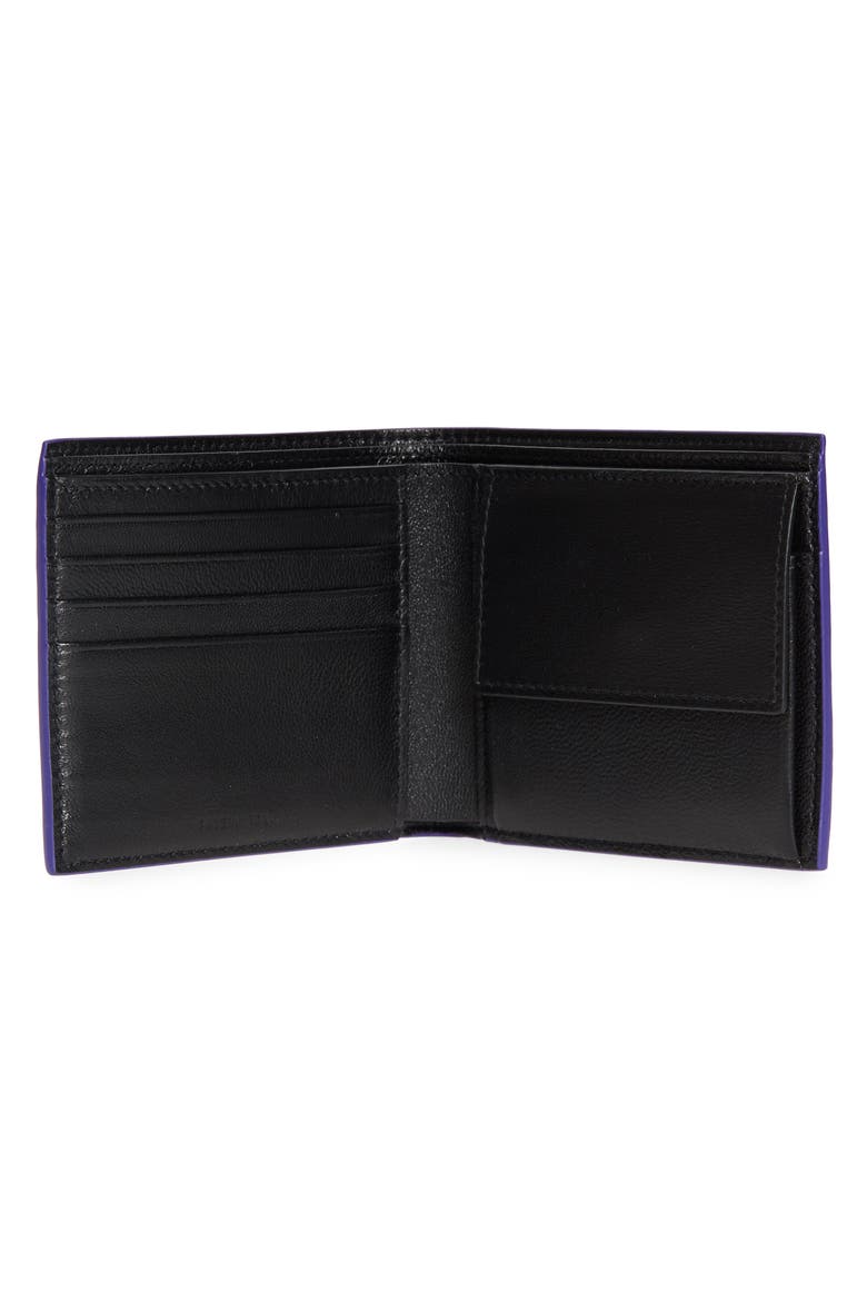 Paisley Leather Wallet, Alternate, color, NAVY