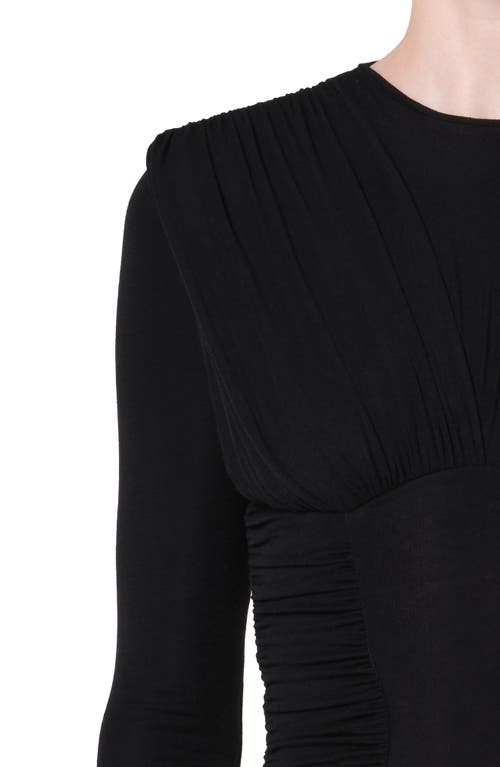 Agolde Abbi Ruched Long Sleeve Minidress In Black