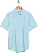 Bugatchi Floral Print Stretch Cotton Short Sleeve Button-Up Shirt