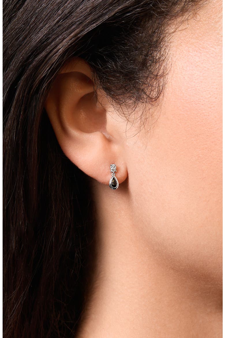 El Mar 18K White Gold Diamond & Sapphire Teardrop Earrings, Alternate, color, 18K WHITE GOLD