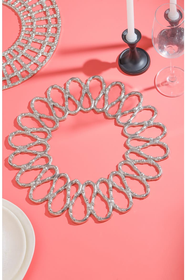 Luxe Loop Charger Plate, Alternate, color, SILVER