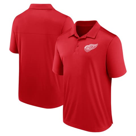 Men's Fanatics Branded  Red Detroit Red Wings Left Side Block Polo