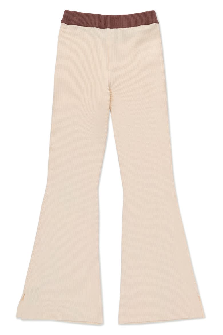 Rib Flare Pants, Alternate, color, CREAM