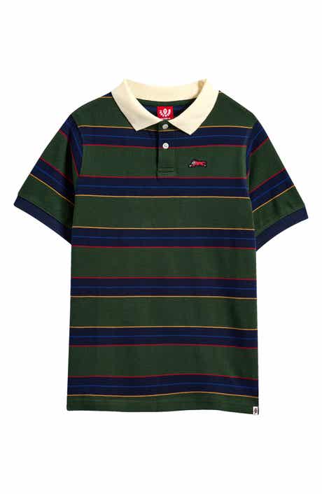 ICECREAM Kids' Waterside Stripe Cotton Piqué Polo