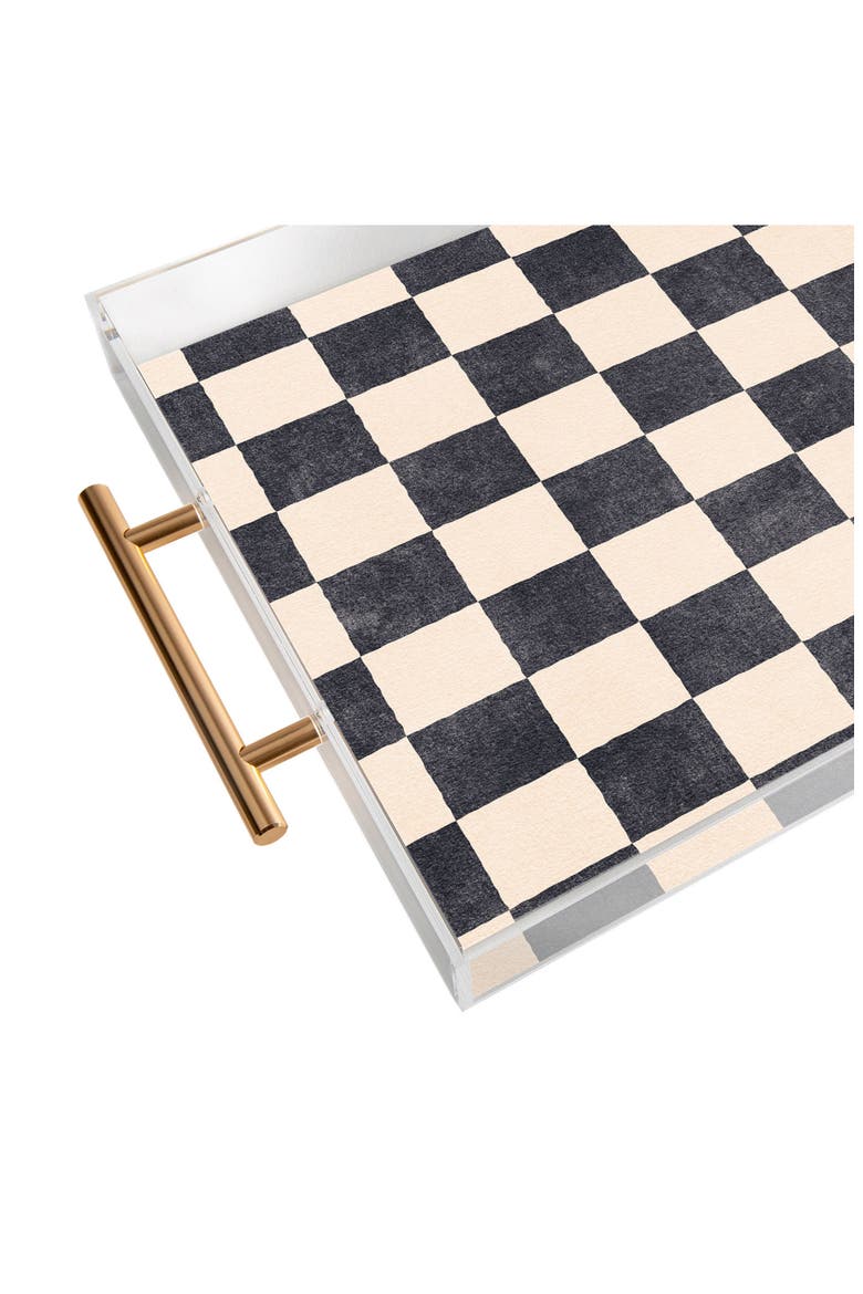 Checker Print Acrylic Tray, Alternate, color, BLACK-WHITE