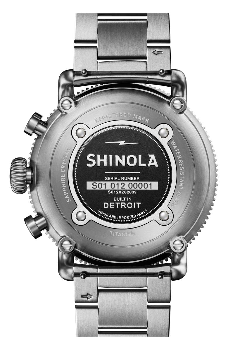 Shinola Runwell Sport Bracelet Chronograph Watch Gift Set, 48mm, Alternate, color,