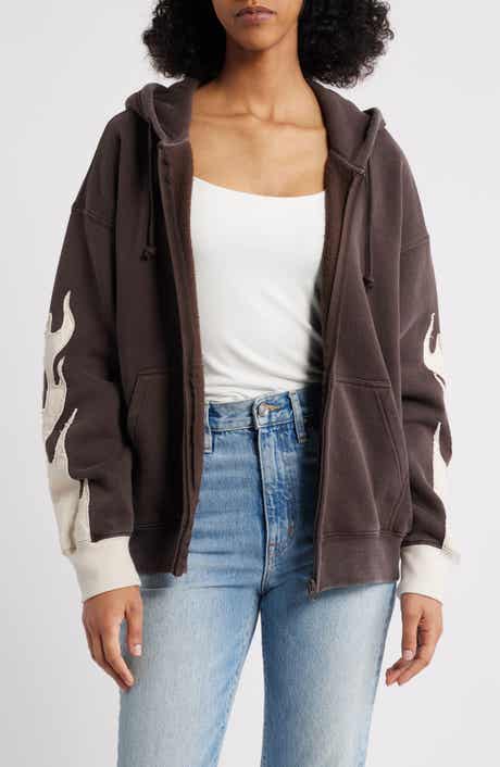 PacSun Flame Zip-Up Hoodie