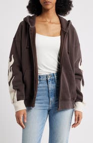 PacSun Flame Zip-Up Hoodie