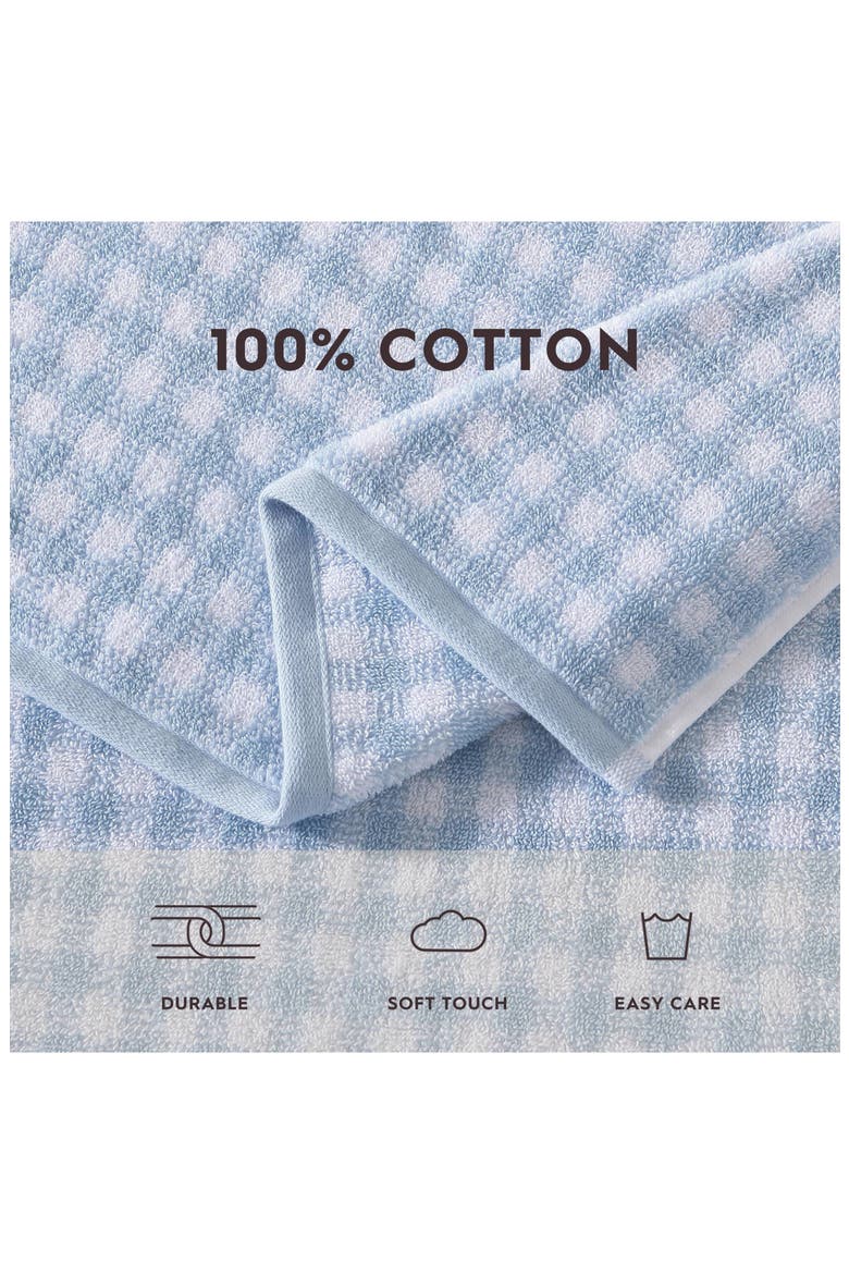 Ginny Terry Cotton 3-Piece Towel Set, Alternate, color, BLUE BELL / WHITE