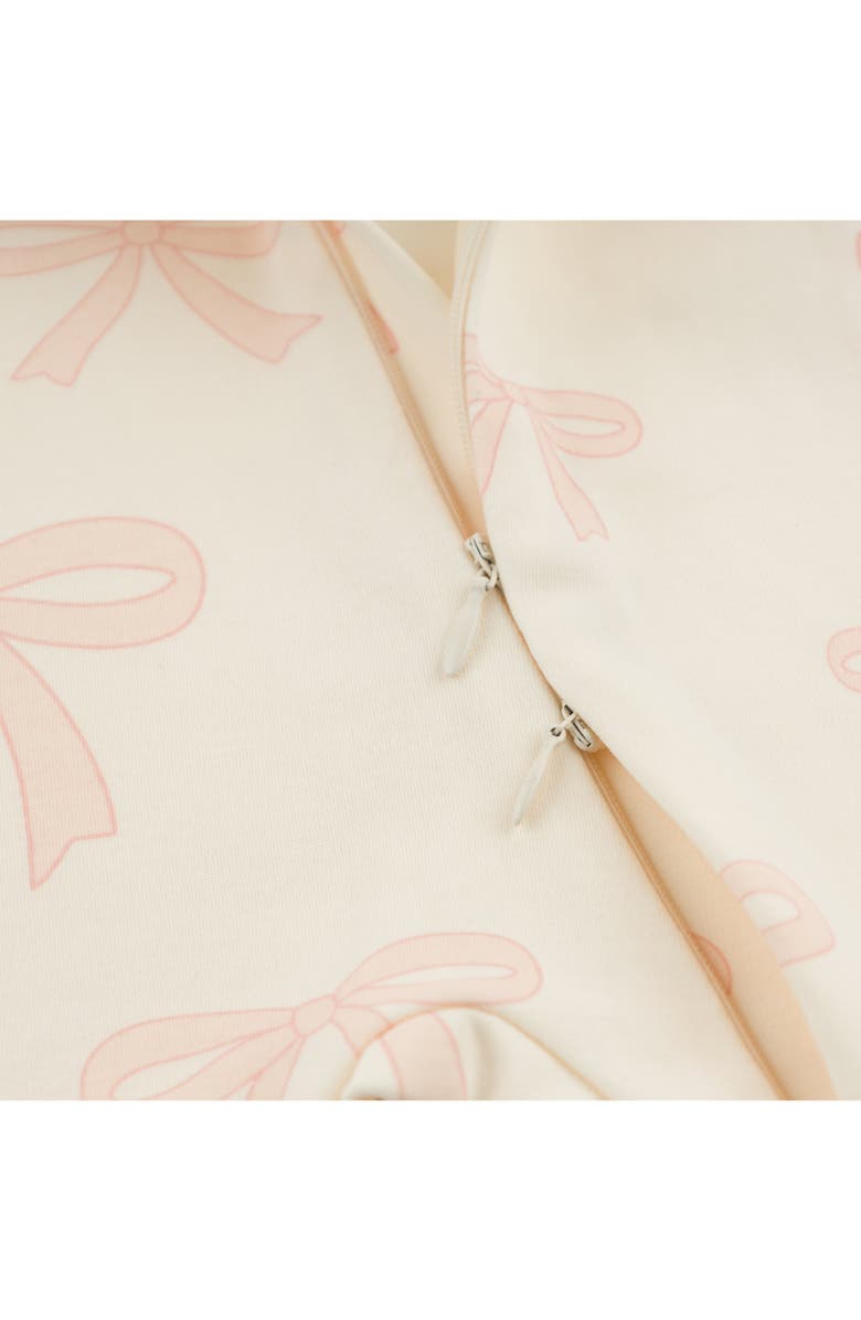 oh baby! Big Bows Pink Footie, Alternate, color, Milk