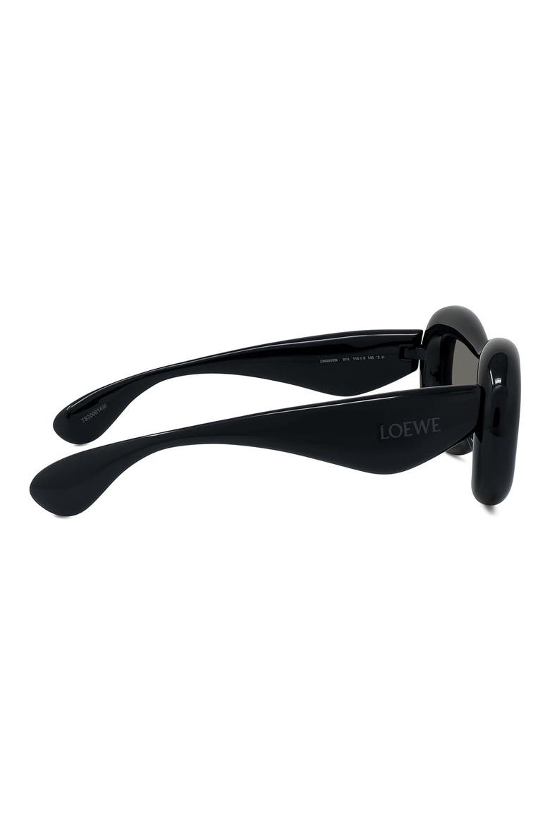 Round Sunglasses, Alternate, color, SHINY BLACK / SMOKE