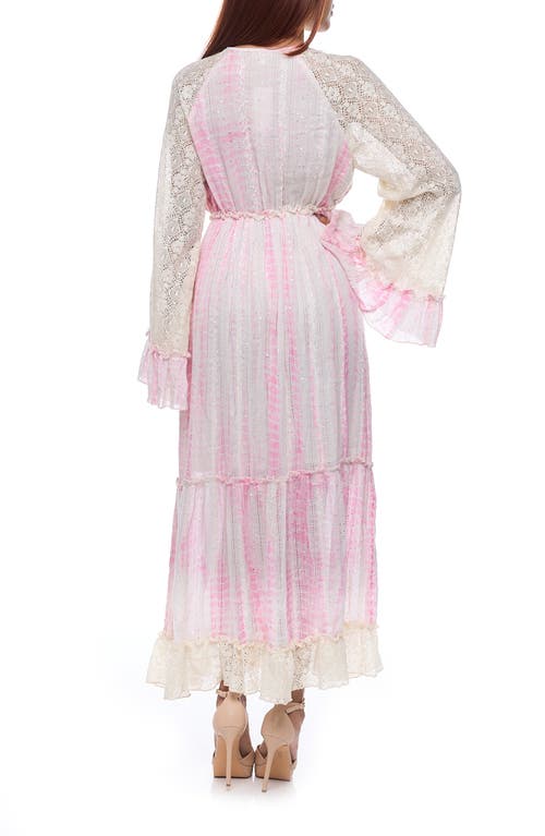 Ranee's Ranees Long Sleeve Maxi Dress In Baby Pink