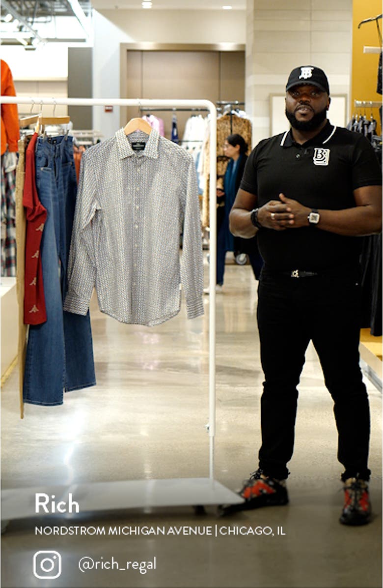 Cape Runaway Floral Medallion Print Button-Up Shirt, sales video thumbnail