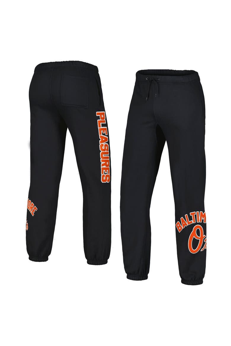 Men's PLEASURES Black Baltimore Orioles Opening Day Sweatpants, Alternate, color, Black