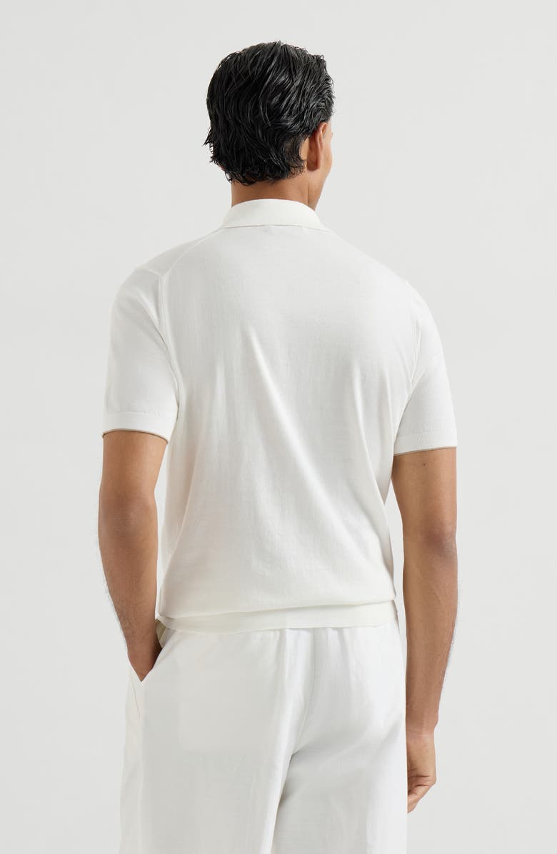 Brunello Cucinelli Lightweight knit Polo, Alternate, color, Panama